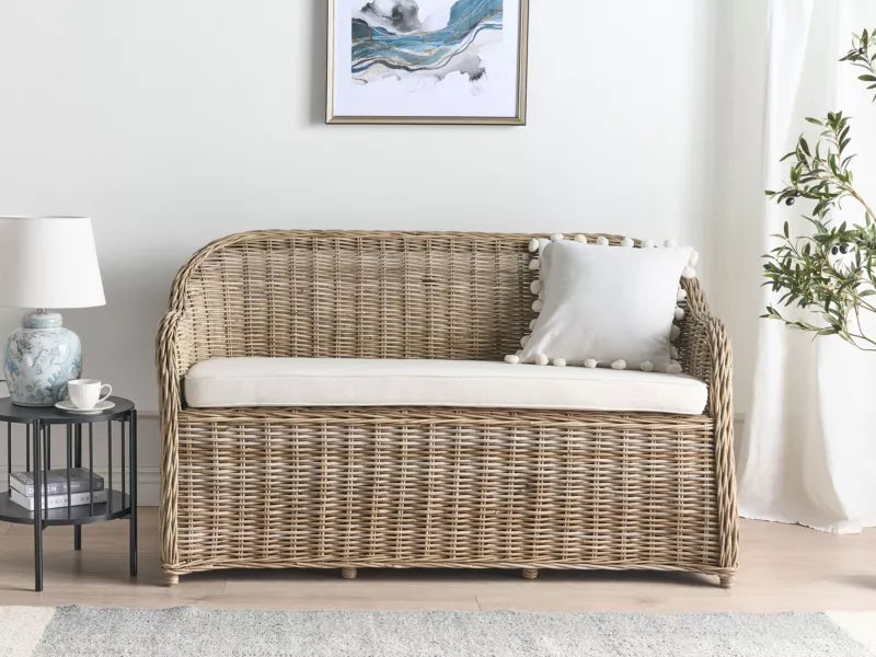 Havebænk Susua 150 cm Rattan Natur med Hynde