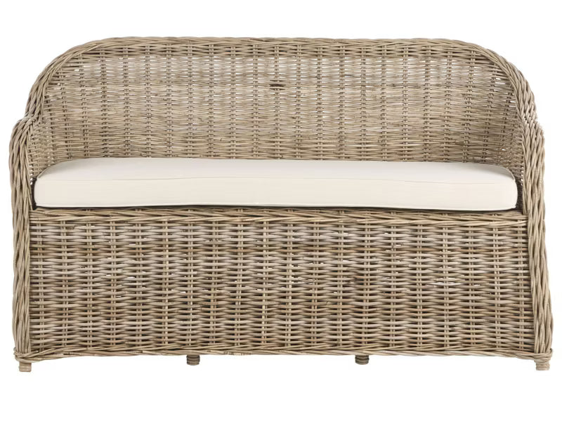 Havebænk Susua 150 cm Rattan Natur med Hynde