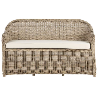 Havebænk Susua 150 cm Rattan Natur med Hynde