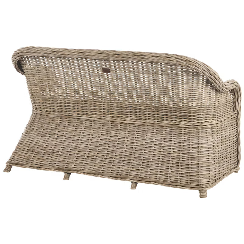Havebænk Susua 150 cm Rattan Natur med Hynde
