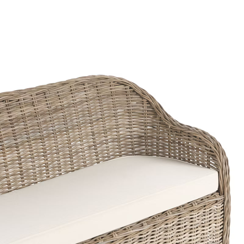 Havebænk Susua 150 cm Rattan Natur med Hynde
