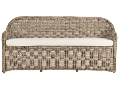 Havebænk Susua 189 cm Natur Rattan med Hynde