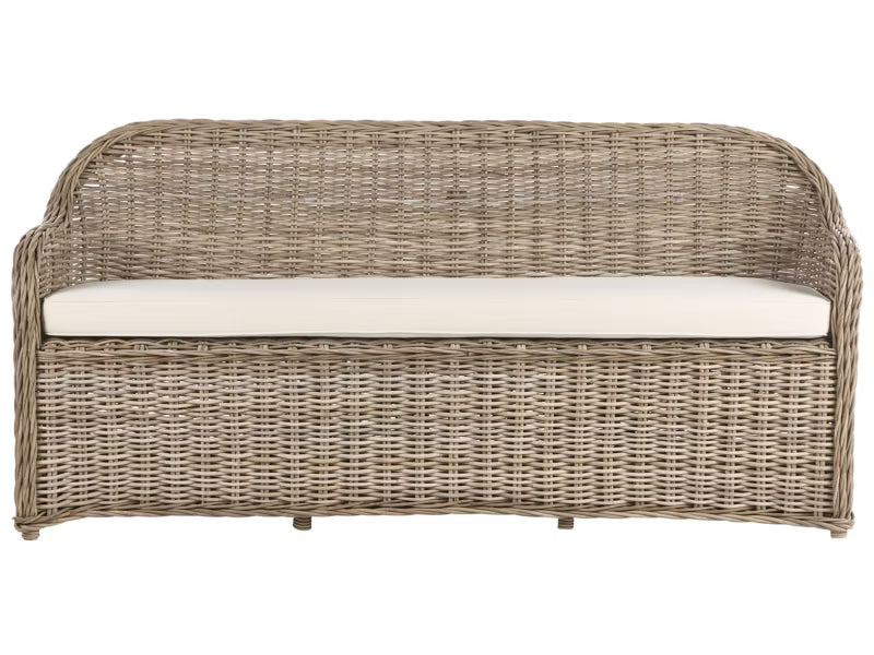 Havebænk Susua 189 cm Natur Rattan med Hynde