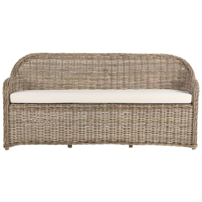 Havebænk Susua 189 cm Natur Rattan med Hynde