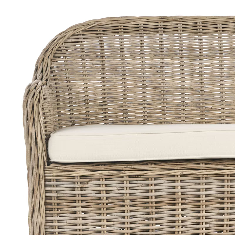 Havebænk Susua 189 cm Natur Rattan med Hynde