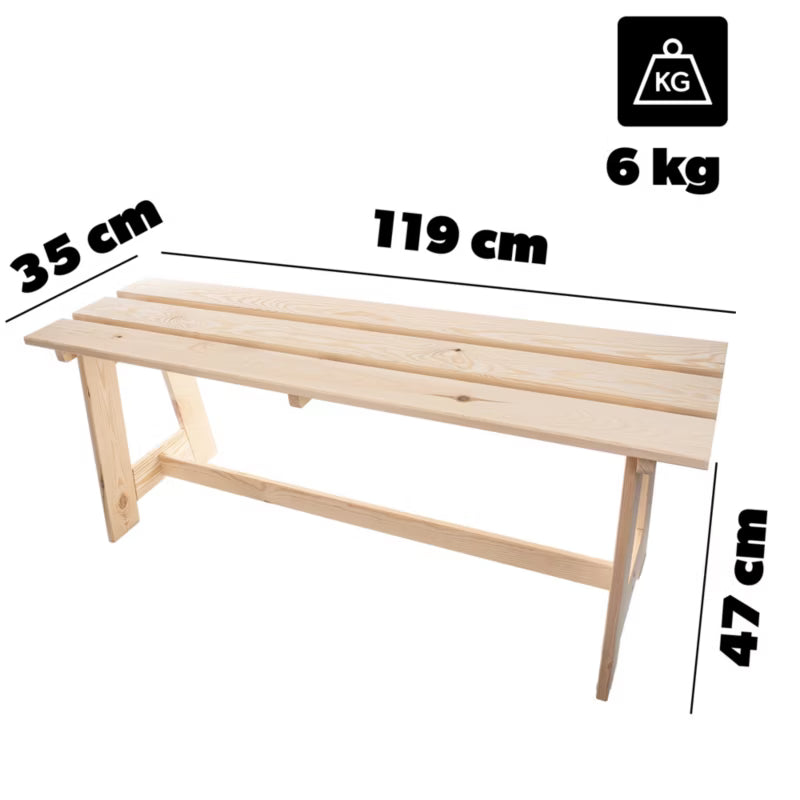 Havebænk Uden Ryglæn 119 cm Træ