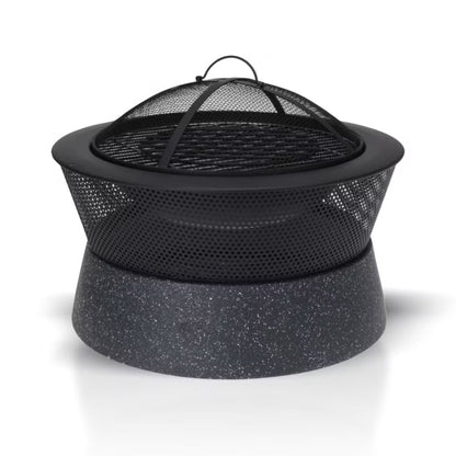 Havebålfad Rund 54,5 cm Sort med Grillrist