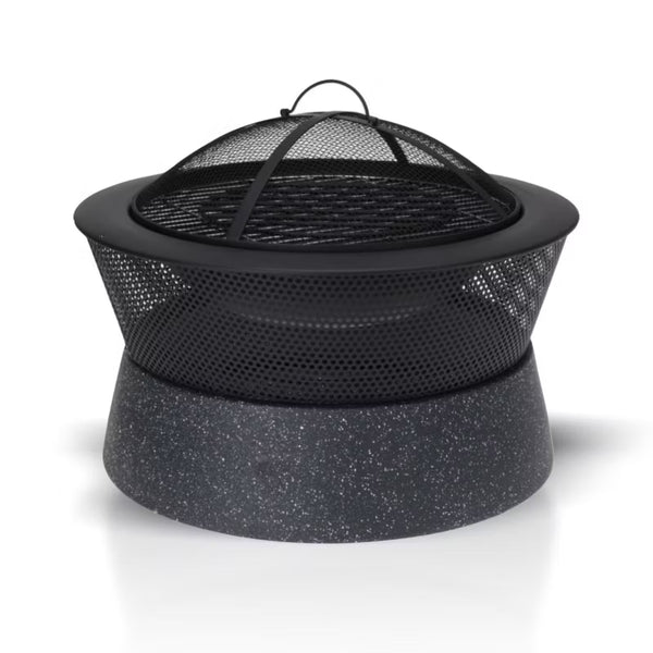 Havebålfad Rund 54,5 cm Sort med Grillrist