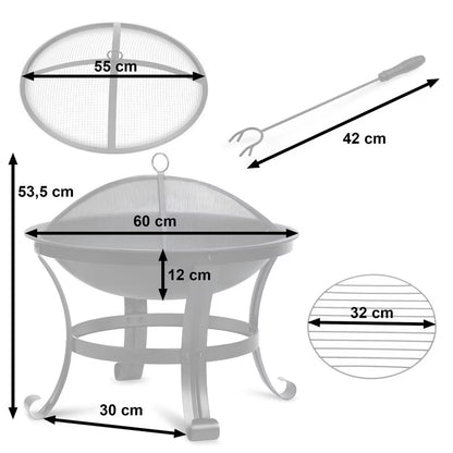Havebålsted BD-880 60 cm Sort Stål