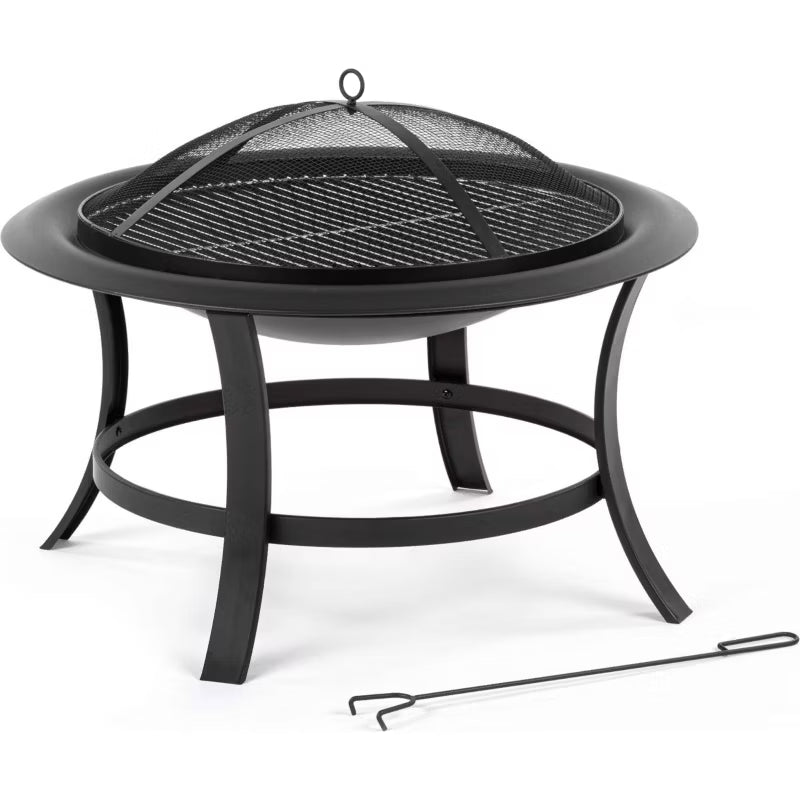 Havebålsted FZG 1025 Ø74 cm Sort med Grillrist