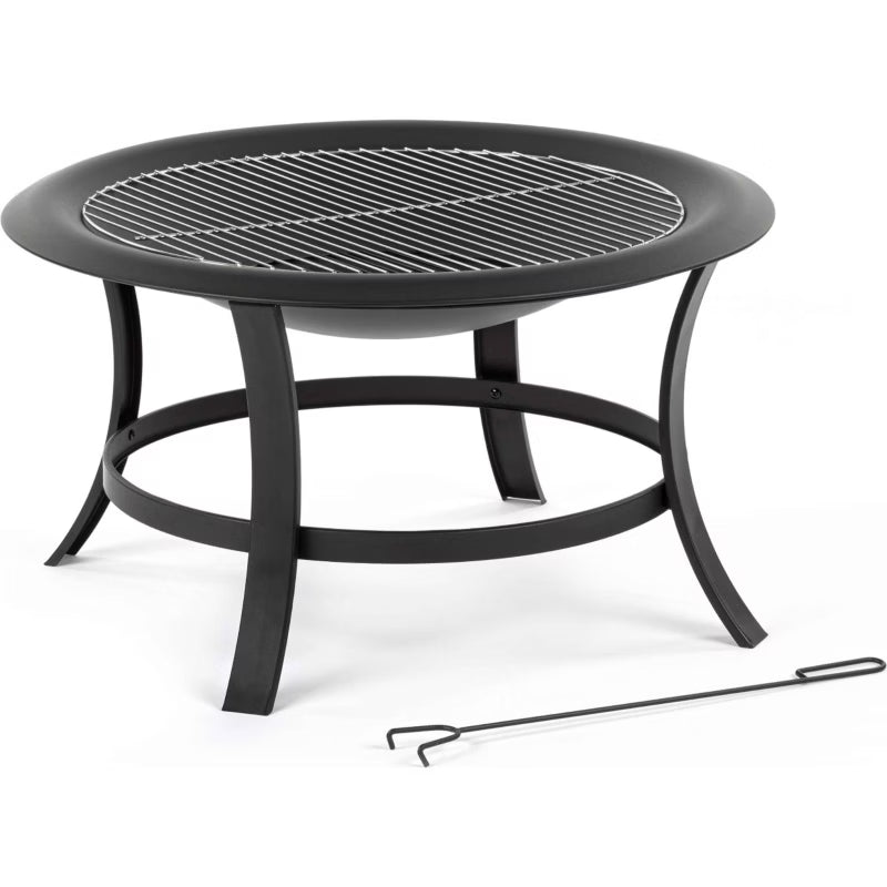 Havebålsted FZG 1025 Ø74 cm Sort med Grillrist