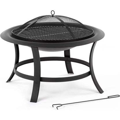 Havebålsted FZG 1025 Ø74 cm Sort med Grillrist