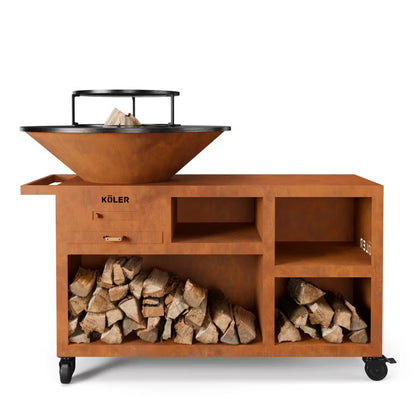 Havebålsted Grill Herd X5 Cortenstål med Hjul