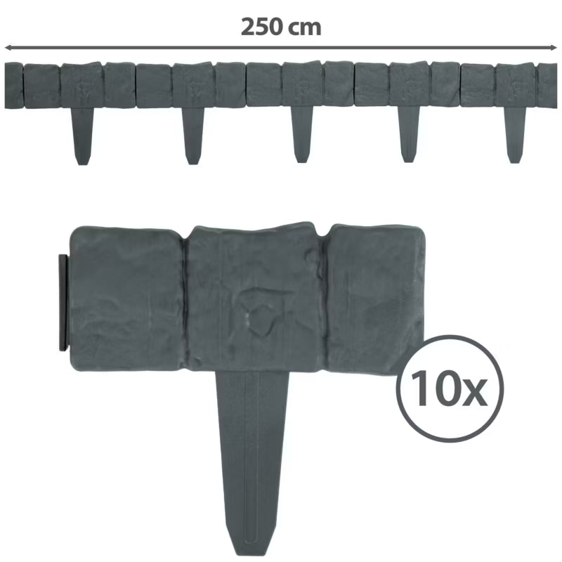 Havebedskant 250 cm Grå