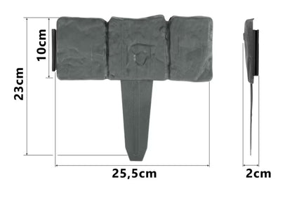 Havebedskant 250 cm Grå