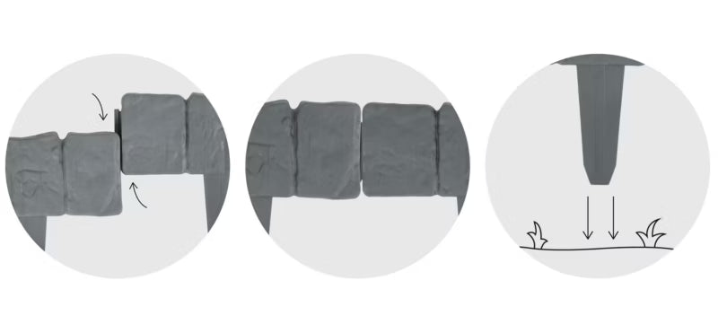 Havebedskant 250 cm Grå Plast