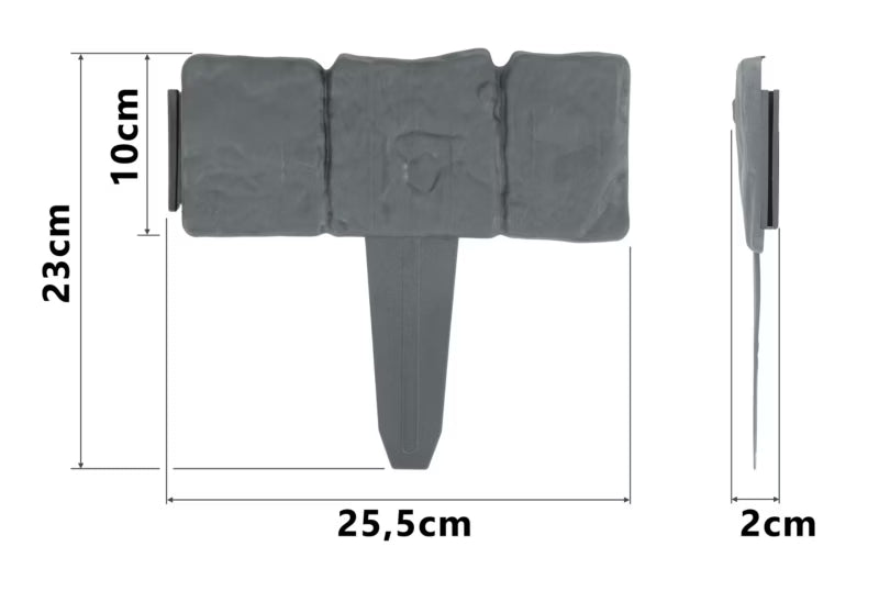 Havebedskant 250 cm Grå Plast