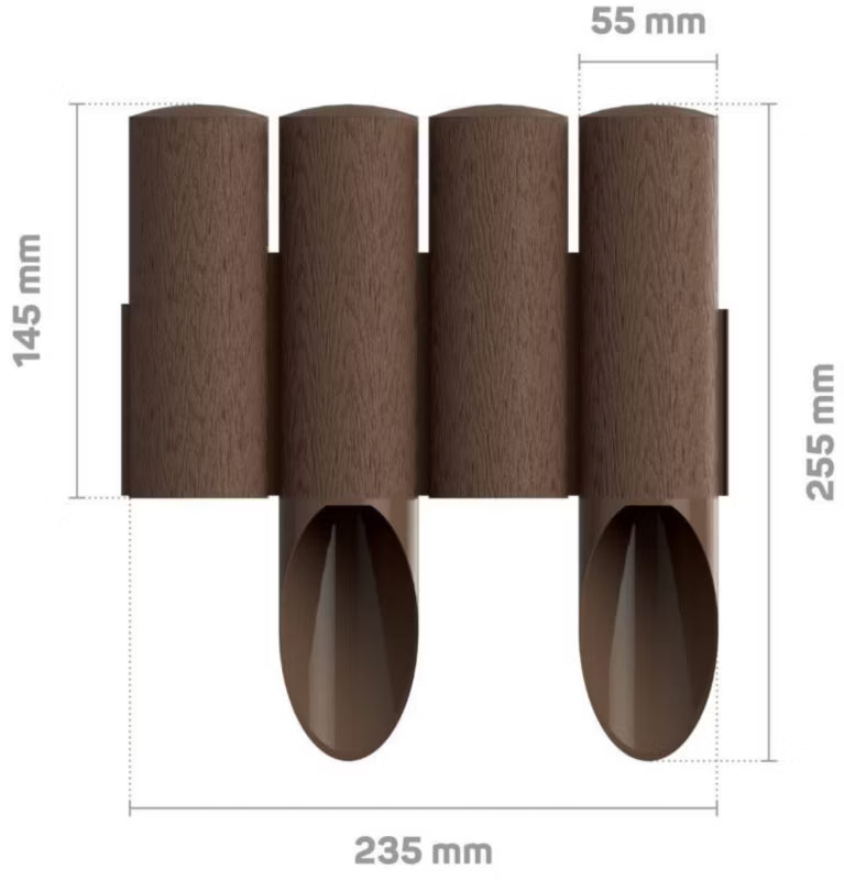 Havebedskant Palisade 25,5 cm 2,3 m Brun