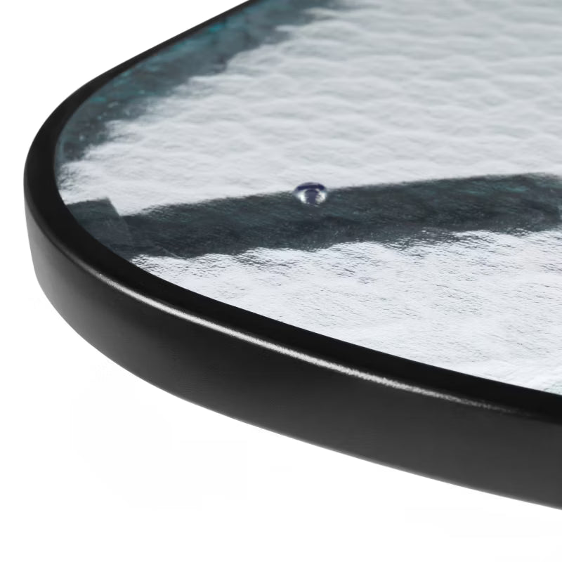 Havebord 120x70 cm Transparent Glas med Parasolhul
