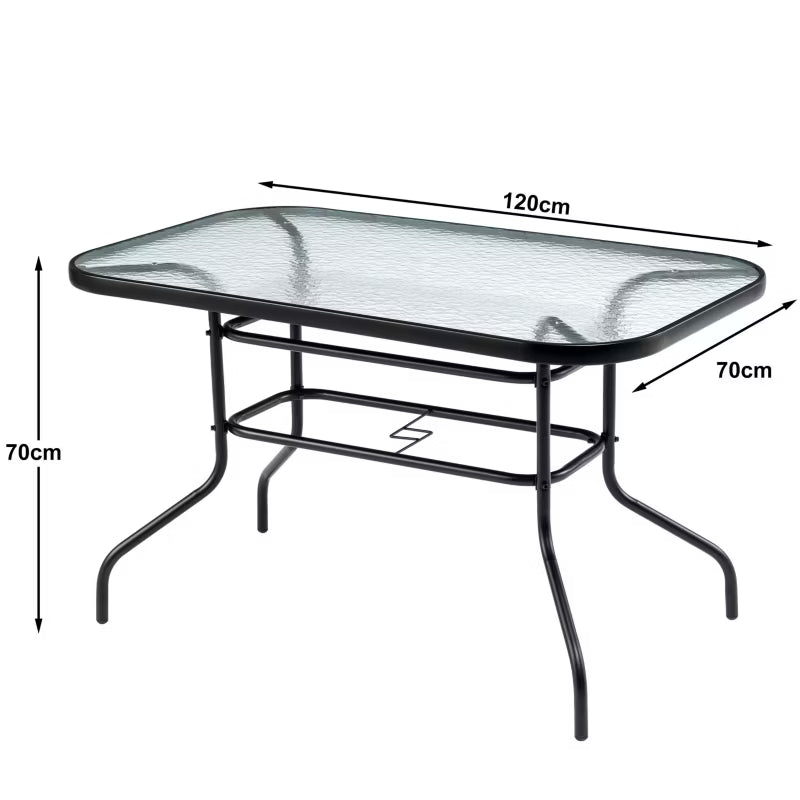Havebord 120x70 cm Transparent Glas
