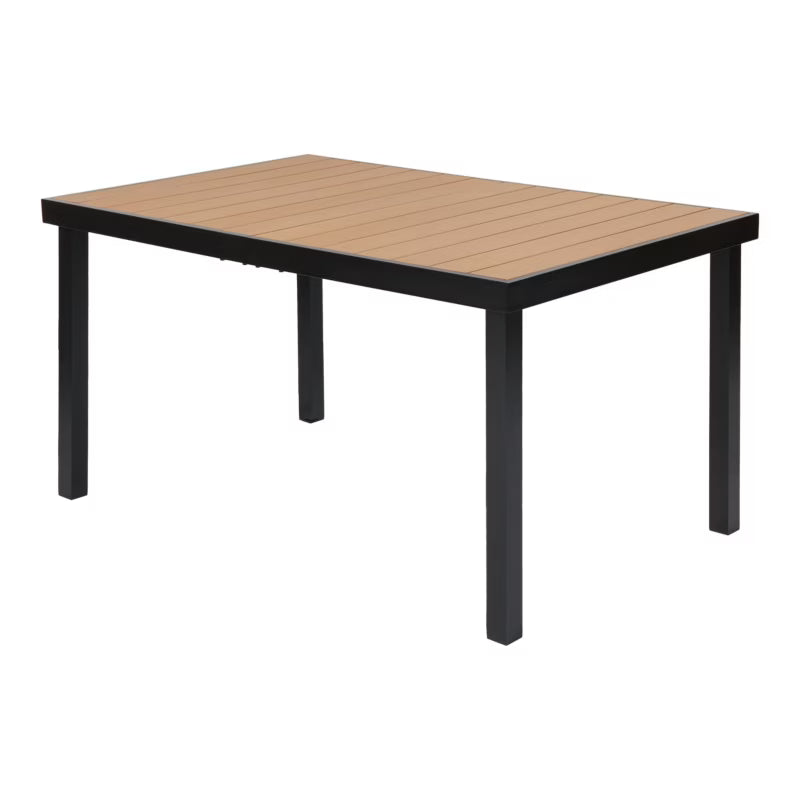 Havebord 140x90 cm Sort Aluminium