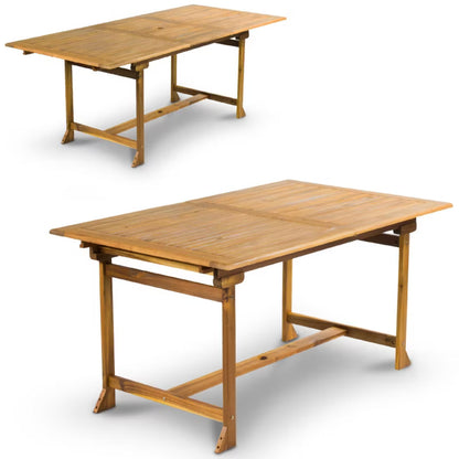 Havebord 150-200x90 cm Akacietræ Beige
