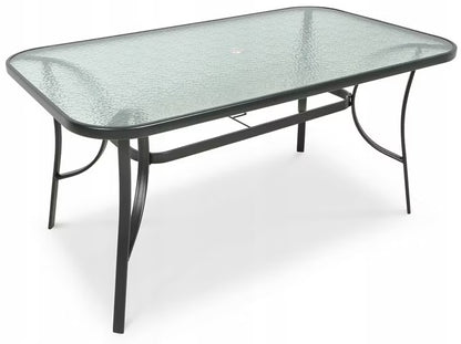 Havebord 150x90 cm Mørkegrå Stål