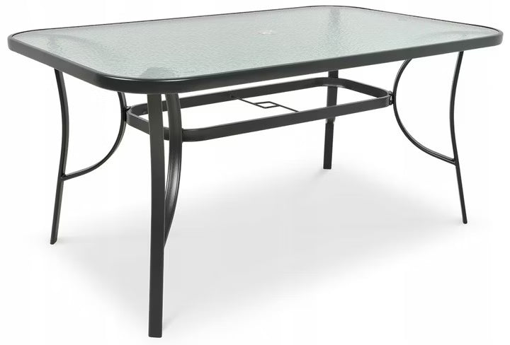 Havebord 150x90 cm Mørkegrå Stål