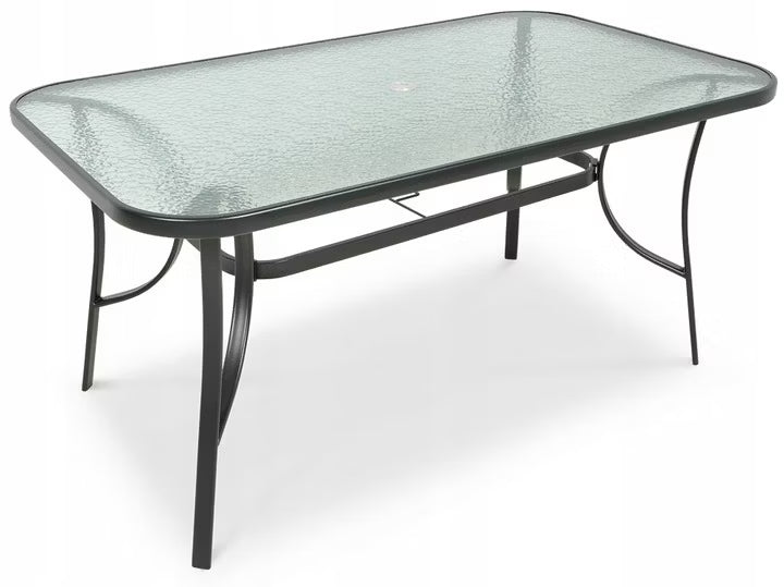 Havebord 150x90 cm Mørkegrå Stål