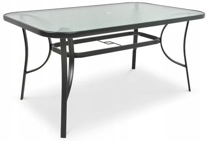 Havebord 150x90 cm Mørkegrå Stål