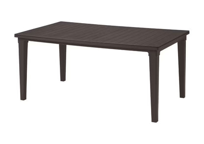Havebord 165x93 cm Brun med Parasolhul