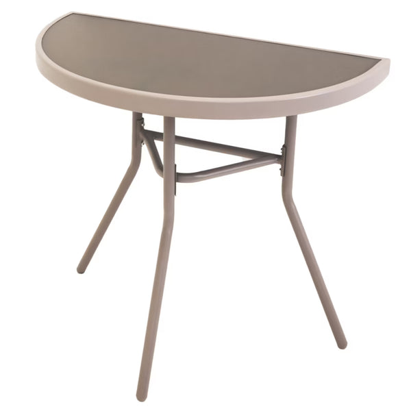 Havebord 70x40 cm Beige Hærdet Glas Stål