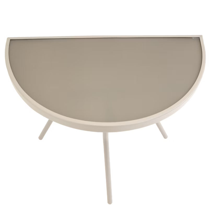 Havebord 70x40 cm Beige Hærdet Glas Stål