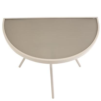 Havebord 70x40 cm Beige Hærdet Glas Stål