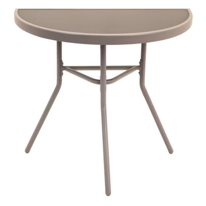 Havebord 70x40 cm Beige Hærdet Glas Stål
