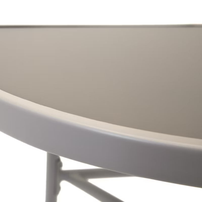 Havebord 70x40 cm Beige Hærdet Glas Stål