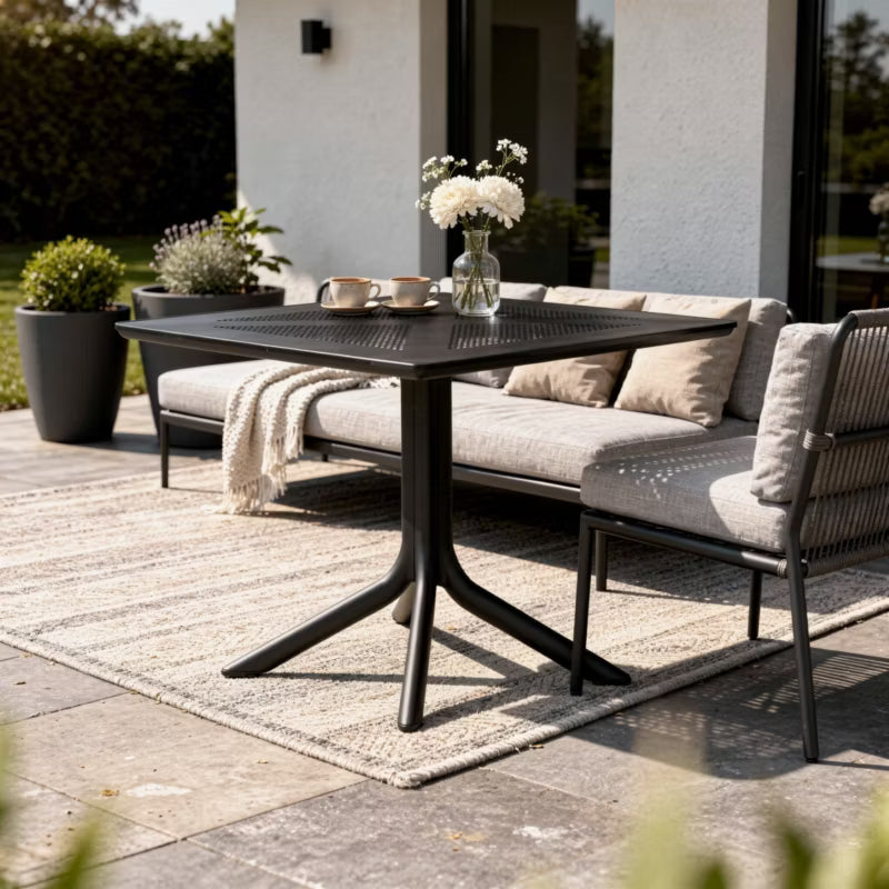 Havebord 80x80 cm Sort Plastik