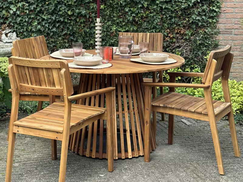 Havebord Agello Ø120 cm Brun Akacietræ