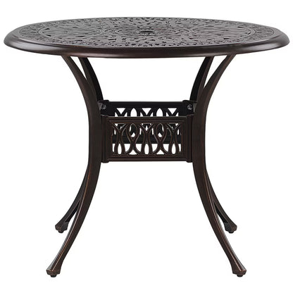 Havebord Ancona Ø90 cm Mørkebrun Aluminium