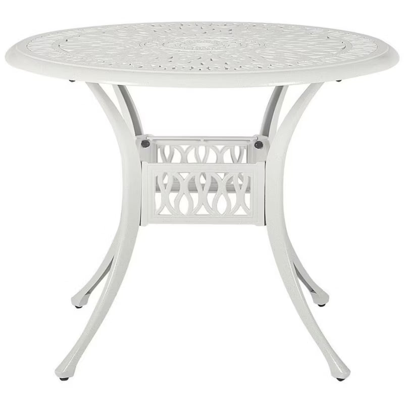 Havebord Ancona Rund 90 cm Hvid Aluminium
