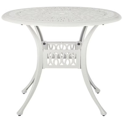 Havebord Ancona Rund 90 cm Hvid Aluminium