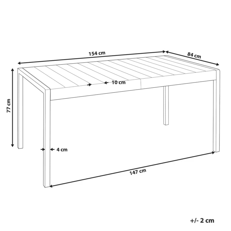 Havebord Bartica 154x84 cm Syntetisk