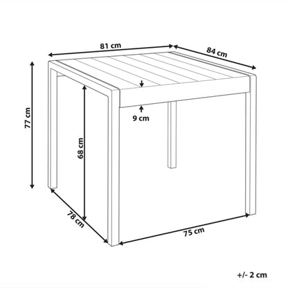 Havebord Bartica 81x84 cm Sort