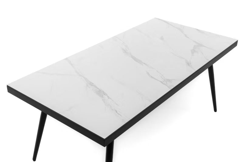 Havebord Belize 180x77 cm Hvid Aluminium HPL