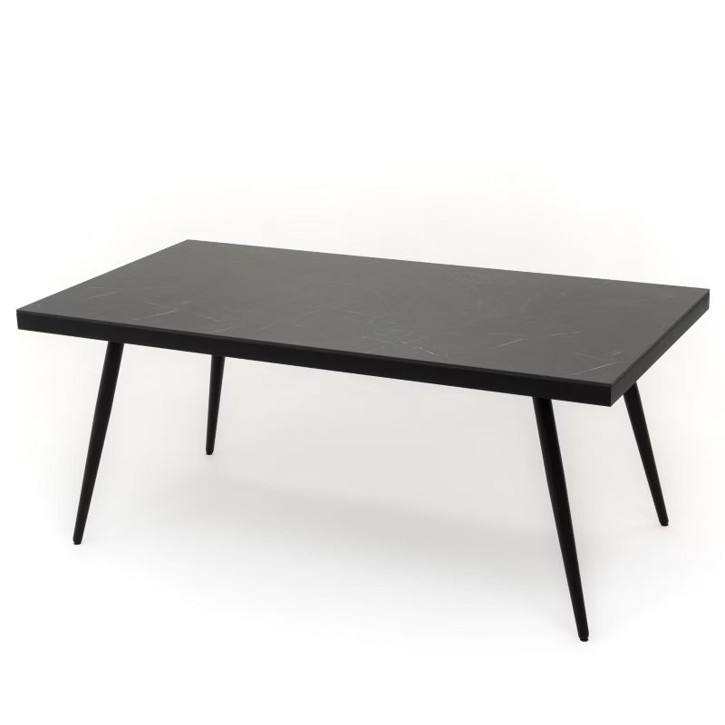 Havebord Belize 180x77 cm Sort Aluminium HPL