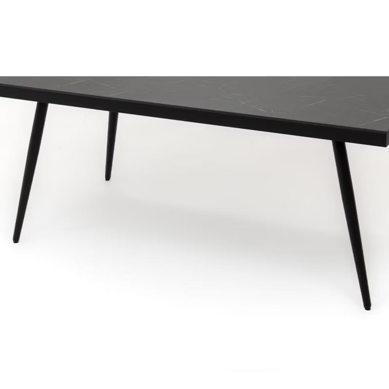 Havebord Belize 180x77 cm Sort Aluminium HPL