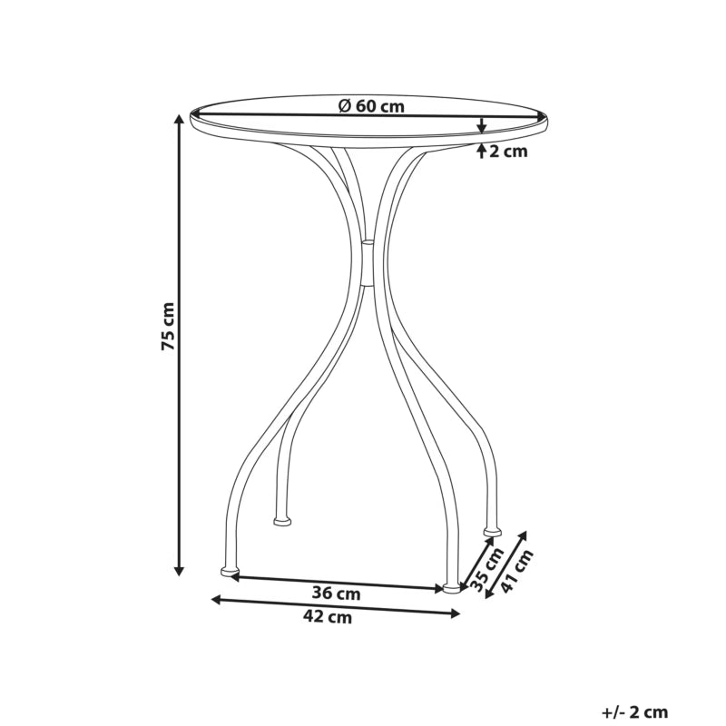 Havebord 60 cm Sort Metal