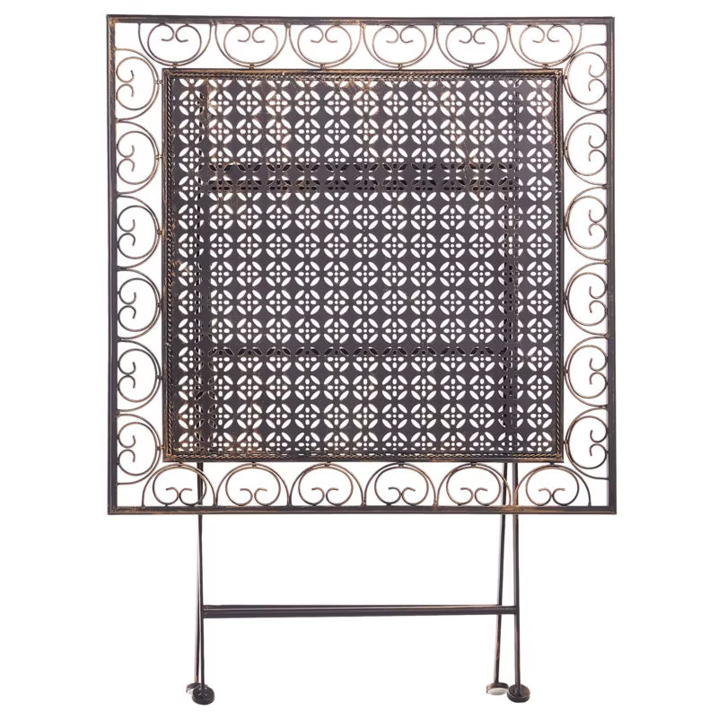 Havebord Bormio 70x70 cm Sort Metal