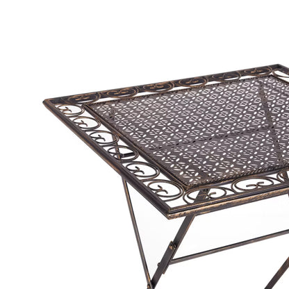 Havebord Bormio 70x70 cm Sort Metal