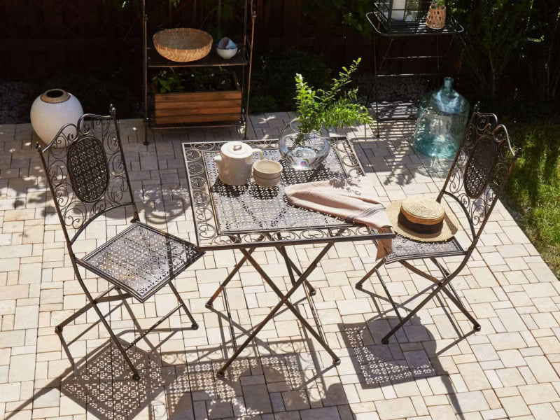 Havebord Bormio 70x70 cm Sort Metal